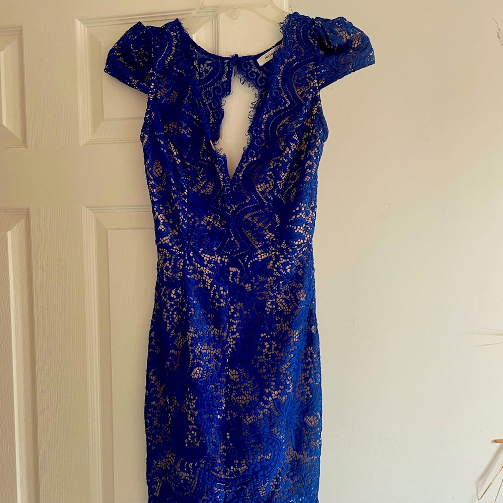 Hello Molly Electric Lace Blue Dress